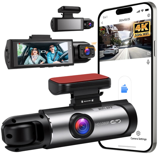 Camera Veicular Automotiva Dual Gravação Dashcam 32gb Wifi