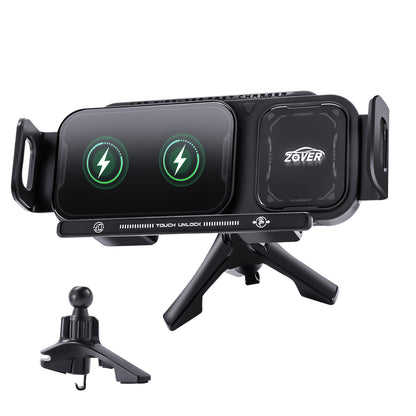 Suporte Para Carro Por De Carregamento Sem Fio Saída De Ar Preto