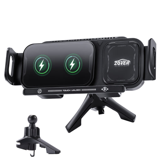 Suporte Para Carro Por De Carregamento Sem Fio Saída De Ar Preto