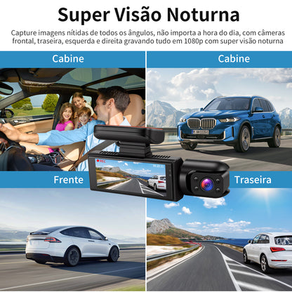 Camera Veicular Automotiva Dual Gravação Dashcam 32gb Wifi