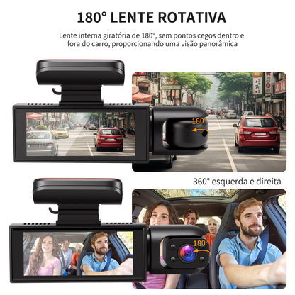 Camera Veicular Automotiva Dual Gravação Dashcam 32gb Wifi